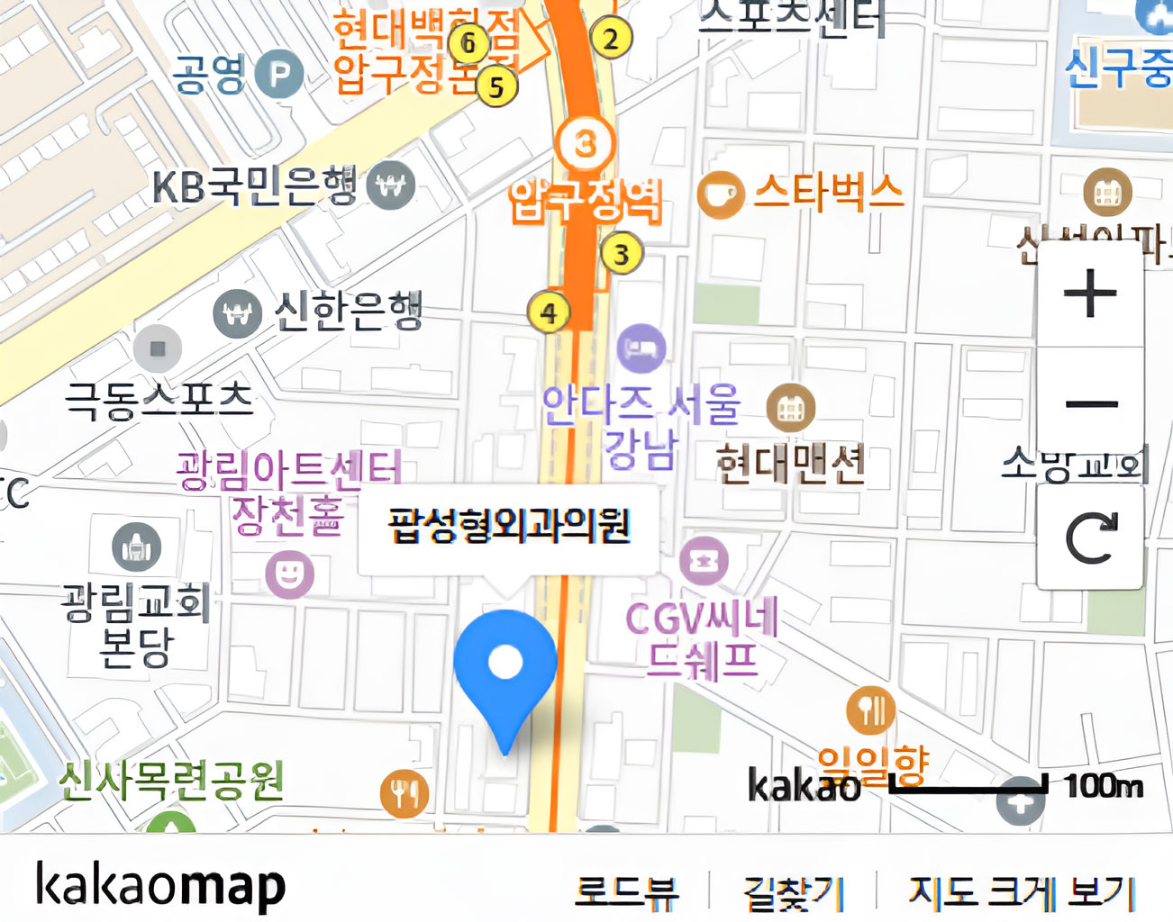 팝성형외과 지도